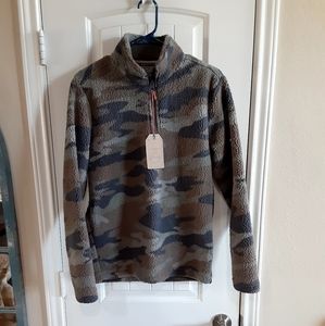 NWT, Original Weatherproof Vintage Light Camo Fleece, Size Small, 1/4 Zip